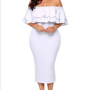 White Peplum Dress
